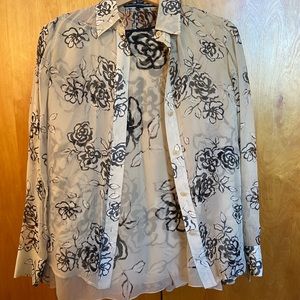 Black & White Silk Skirt Set